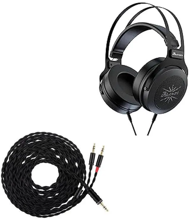 Main image of Kiwi Ears Altruva Over Ear Headphone, Hi-Fi 50mm Dynamic Driver Monitoring(BlackGrey) Tripowin Nova Monitor Headphone Cable, Over-Ear Wire (3.5mm, Black)