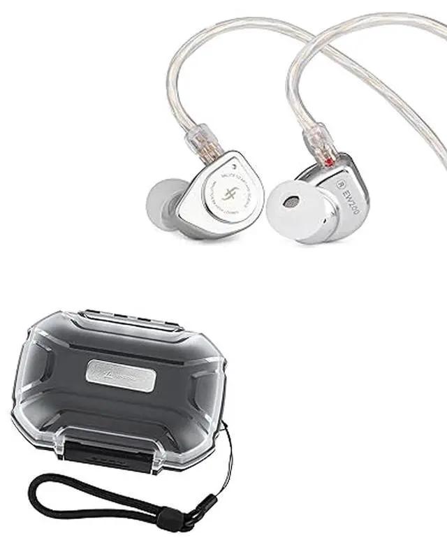 Main image of SIMGOT EW200 10mm SCP Diaphragm Dynamic Driver in-Ear Earphones (EW200 Without Mic) LC02 in Ear Monitor Case, Portable Earbud Hard Case