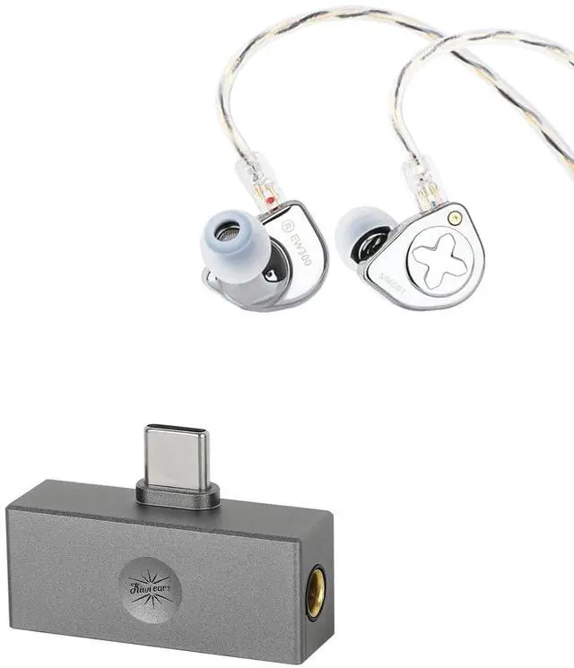 Main image of SIMGOT EW300 1DD+1Planar+1PZT Hybrid Driver in Ear Monitor, Wired Earbuds IEM + Kiwi Ears Allegro Mini Portable IEM DAC, in Ear Monitor Amplifier