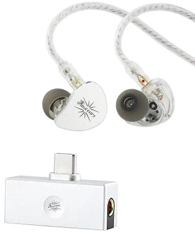 Main image of Kiwi Ears Belle 10mm DLC Dynamic Driver in-Ear Monitor, HiFi Wired Earbuds (Without MIC, Silver) + Kiwi Ears Allegro Mini