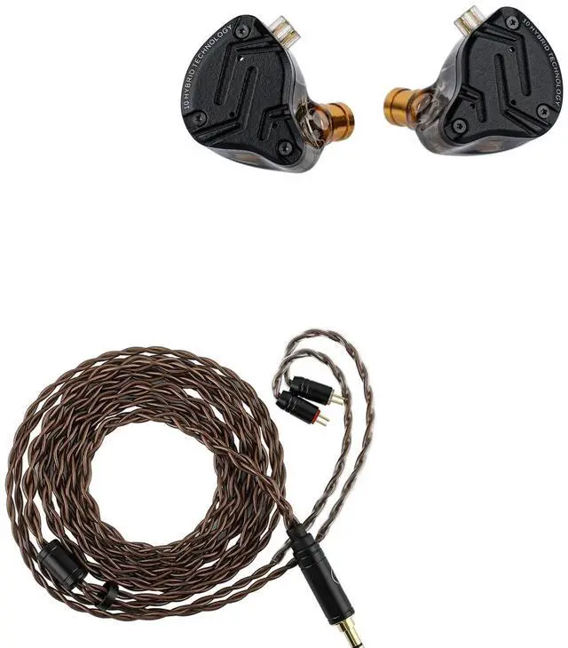 Main image of KZ ZS10 PRO X Upgraded 1DD+4BA Hybrid Driver HiFi in Ear Earphones IEM with Alloy Faceplate + ZiiGaat Z-01 IEM Cable, 4 Core Single Crystal Copper Wire