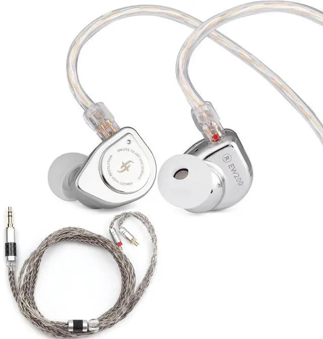 Main image of SIMGOT EW200 in Ear Earphones + Tripowin Zonie Cable (2pin-0.78mm, 3.5mm, Grey)