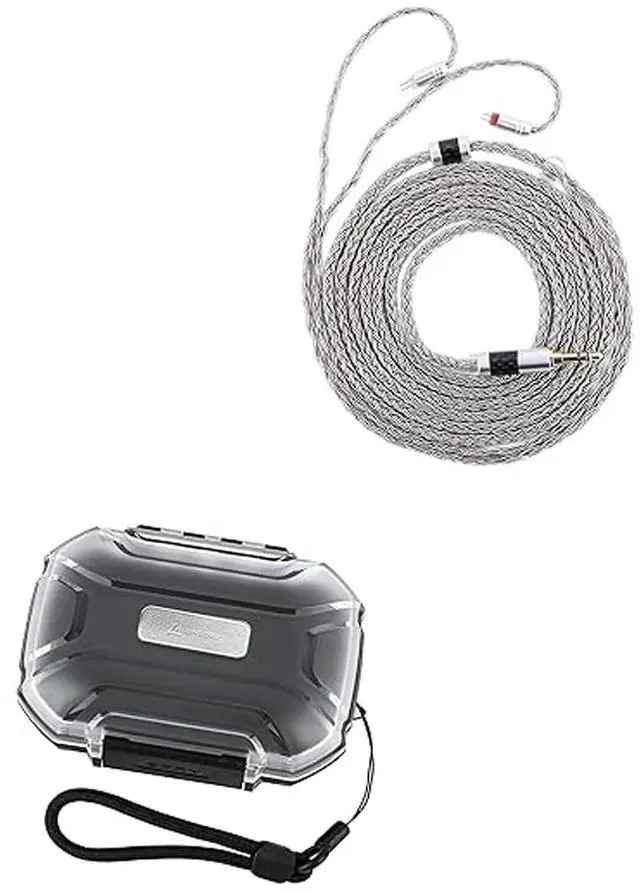 Main image of Tripowin Zonie IEM Cable, 2m Long Earbud Cord, 16 Core Silver Plated Earphone Cable(2Pin) + LC02 in Ear Monitor Case