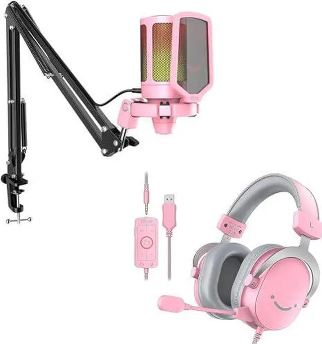 Main image of Gaming USB Microphone Kit and PC Over-Ear Wired Headset,Streaming Recording Computer RGB Mic Set for Podcasting,YouTube,7.1 Surround Sound Headset,Control Box,for PS4/PS5/Xbox/Switch(A6TP+H9P)