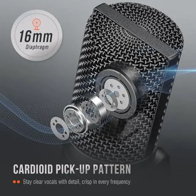 Alt view image 3 of 7 - USB Metal Condenser Mic & RGB Wired Gaming Headset Bundle (K669B+H6)