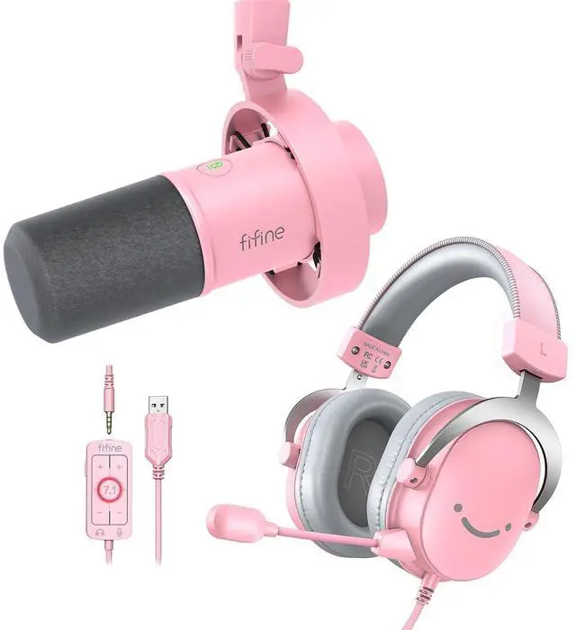Main image of Streaming Mic and Gaming Headset Kit, XLR/USB Dynamic Microphone Over-Ear Wired Headphones Bundle with XLR Interface,Gain Knob,3.5mm Headphone Jack, Detachable Microphone for Podcast(K688P+H9P)