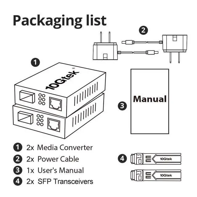 Alt view image 6 of 6 - a Pair of Gigabit Ethernet Bidi Media Converter, SingleMode Single LC Fiber to Ethernet RJ45 Converter for 10/100/1000Base-Tx to 1000Base-LX, UL Certified, up to 20-km