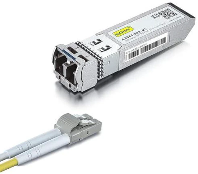 Main image of 1 Pack of 25G SFP28 SFP+ Transceiver, 25GBase-SR Module, 850nm MMF, up to 100meters, Compatible with Mellanox MMA2P00-AS and 1 Pack of 50M Fiber Patch Cable