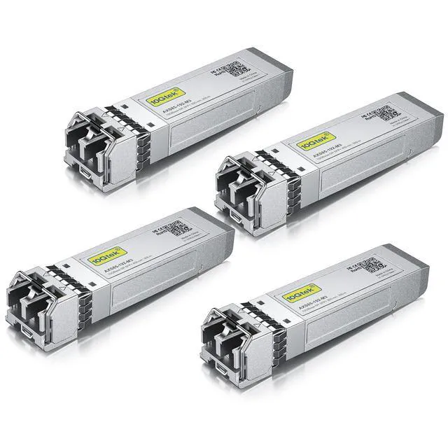 Alt view image 2 of 7 - 4 Pack of 10GBase-SR SFP+ Transceiver, Compatible with Ubiquiti UniFi UF-MM-10G and 1 Pack of 1M Fiber Patch Cable