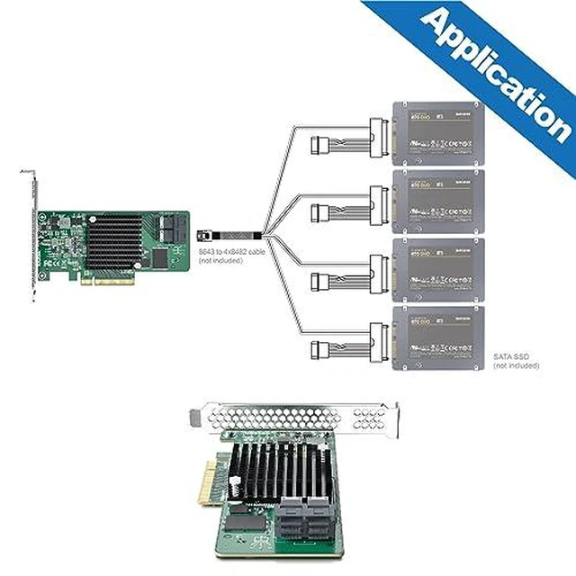 Alt view image 3 of 7 - LSI-3008-8I + SFF-8643/4SATA 0.5m