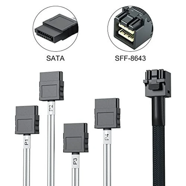 Alt view image 5 of 7 - LSI-3008-8I + SFF-8643/4SATA 0.5m