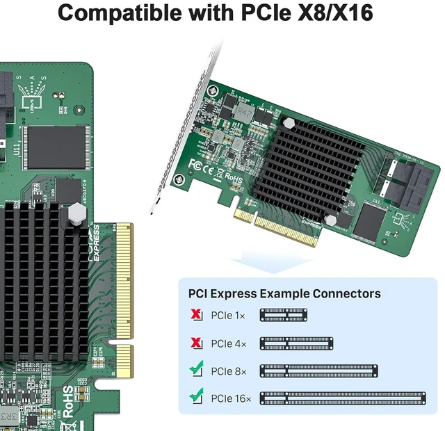 Alt view image 6 of 7 - LSI-3008-8I + SFF-8643/4SATA 0.5m