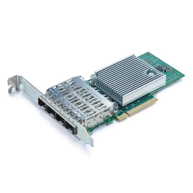 Alt view image 2 of 7 - 1 Pack of 10GBASE-CU Passive Direct Attach Copper SFP Cable for Cisco SFP-H10GB-CU2M and 1 Pack of 10Gb PCI-E NIC Network Card, Quad SFP+ Port