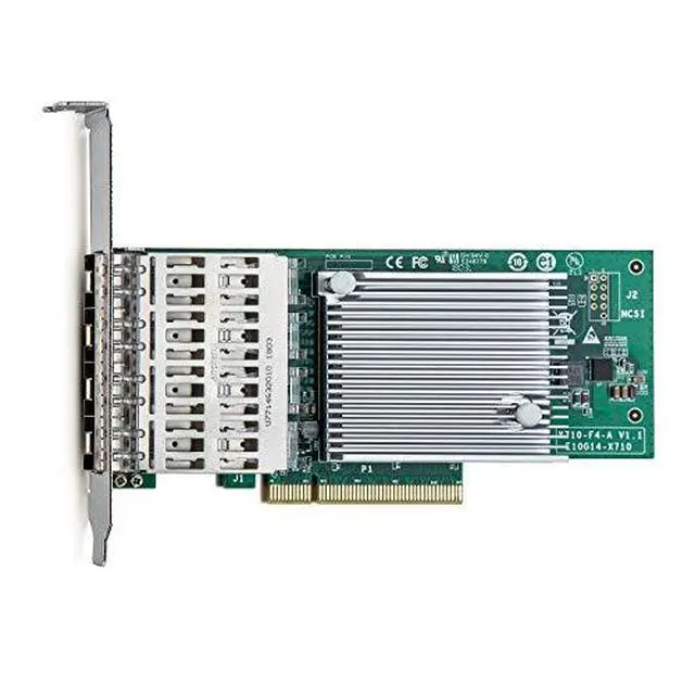 Alt view image 4 of 7 - 1 Pack of 10GBASE-CU Passive Direct Attach Copper SFP Cable for Cisco SFP-H10GB-CU2M and 1 Pack of 10Gb PCI-E NIC Network Card, Quad SFP+ Port