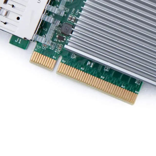Alt view image 5 of 7 - 1 Pack of 10GBase-LR SFP+ Transceiver,Compatible with Intel E10GSFPLR and 1 Pack of 10Gb PCI-E NIC Network Card, Quad SFP+ Port