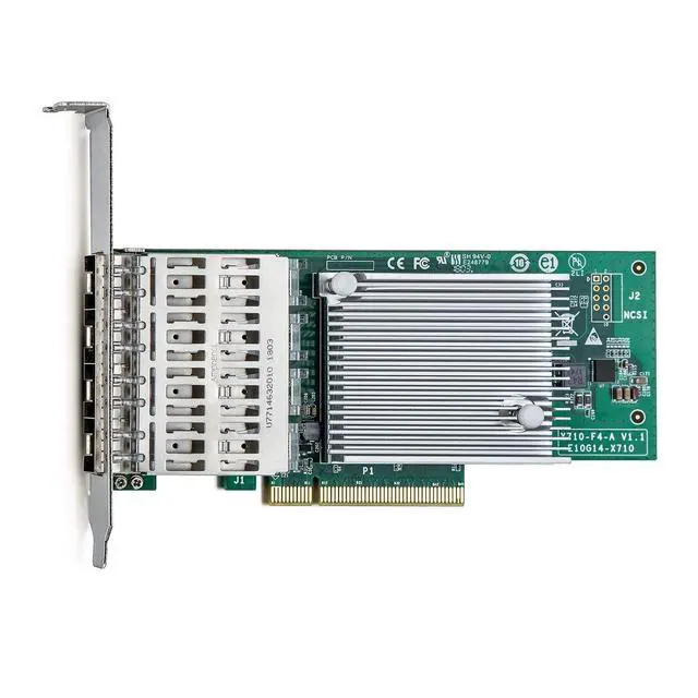 Alt view image 4 of 7 - 1 Pack of 10GBase-LR SFP+ Transceiver,Compatible with Intel E10GSFPLR and 1 Pack of 10Gb PCI-E NIC Network Card, Quad SFP+ Port