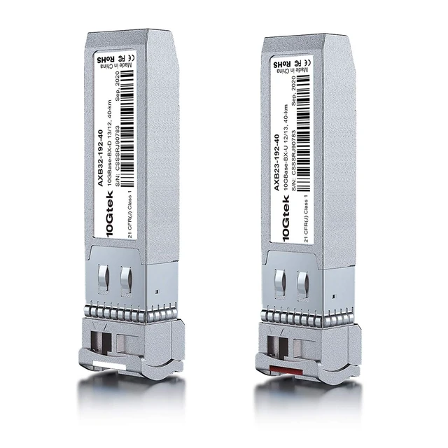Alt view image 2 of 5 - a Pair of 10G SFP+ Bidi Transceiver, 10GBase-BIDI 1270nm/1330nm SMF, DOM, up to 40km, for Cisco SFP-10G-BX40D-I/SFP-10G-BX40U-I, Ubiquiti UniFi, Mikrotik, D-Link, Supermicro, Netgear and More
