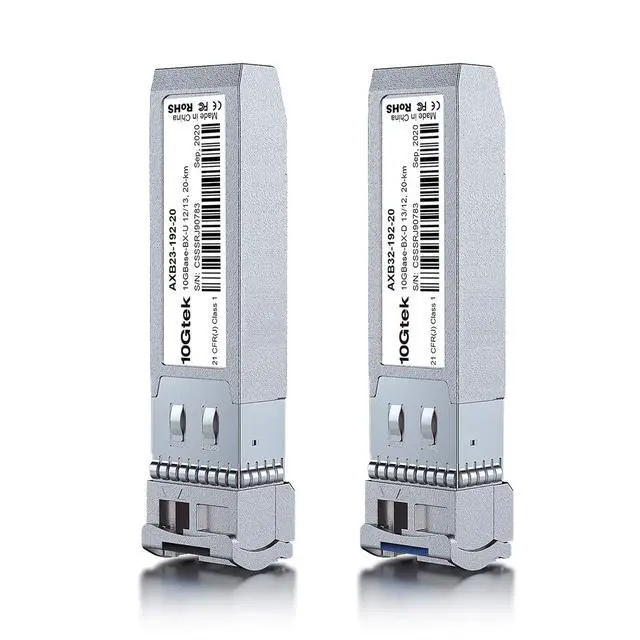 Alt view image 2 of 4 - a Pair of 10G SFP+ Bidi Transceiver, 10GBASE-BX20-U 10GBase-BIDI 1270nm/1330nm, DOM Simplex LC SMF Module for Ubiquiti UniFi, up to 10-20km