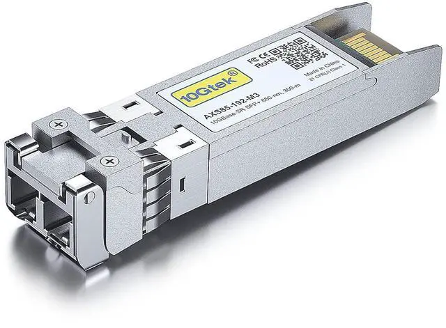 Alt view image 2 of 6 - 10Gtek 10GBase-SR SFP+ Transceiver, 10G 850nm MMF, up to 300 Meters, Compatible with Mikrotik S+85DLC03D