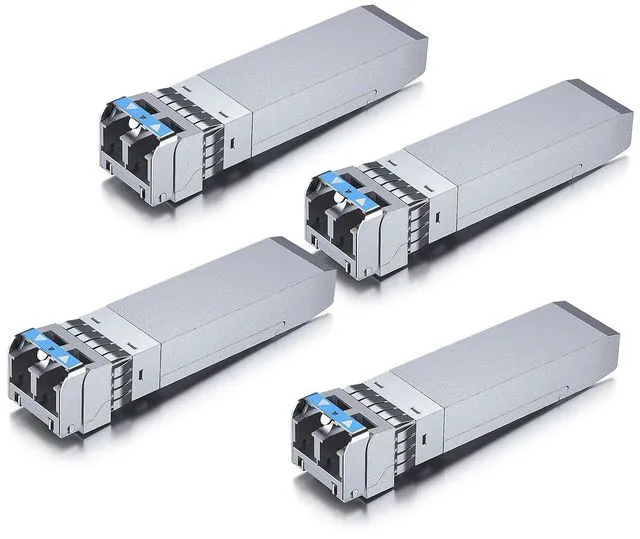 Main image of 10GBase-LR SFP+ Transceiver, 10G 1310nm SingleMode LC Fiber Optic Module, up to 10km, for Cisco SFP-10G-LR, Meraki MA-SFP-10GB-LR, Ubiquiti UniFi UF-SM-10G, Fortinet, Mikrotik, Pack of 4