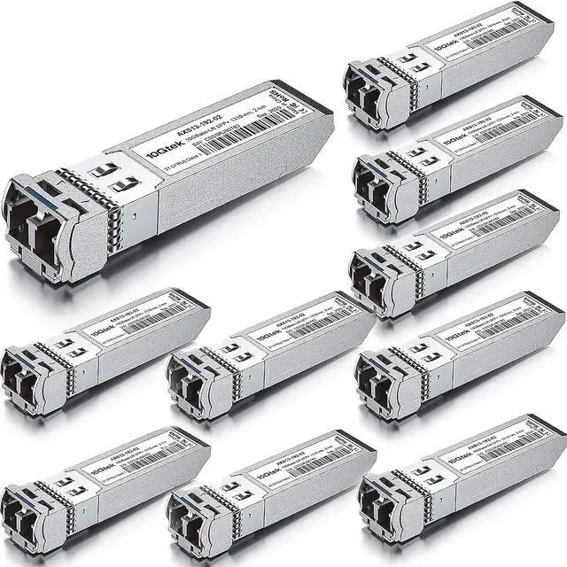 Main image of 10GBase-LR Lite SFP+ IR Transceiver, 10G 1310nm SMF LC Fiber Optic Module, 1.4km, for Cisco SFP-10G-LRM2, Meraki, Ubiquiti UniFi, Mikrotik, Netgear AXM764, Supermicro, TP-Link, Pack of 10