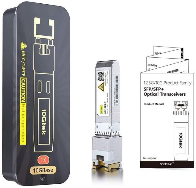 Alt view image 7 of 7 - 10GBase-T SFP+ to RJ-45 Transceiver, 10Gbe SFP+ to Copper Ethernet Module for HPE, H3C SFP-XG-T, RJ-45 SFP+ CAT.6a, up to 30-Meter