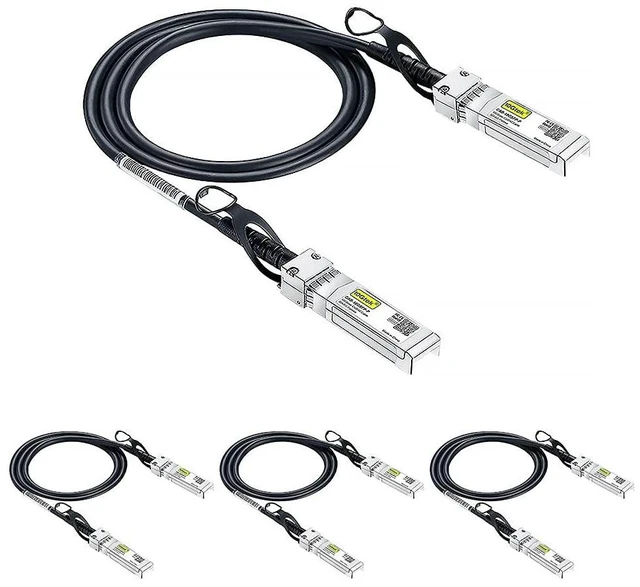 Main image of SFP+ DAC Twinax Cable, 10G SFP+ to SFP+ Direct Attach Copper Patch Passive Cable for Cisco SFP-H10GB-CU0.5M, Ubiquiti UniFi UC-DAC-SFP+, TP-Link TL-SM5220-0.5M and More, 0.5-Meter, 4-Pack