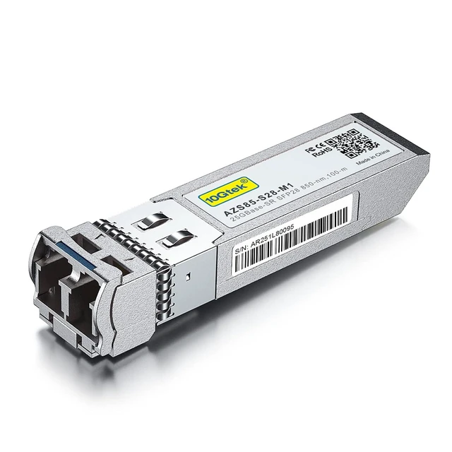 Alt view image 2 of 7 - 1 Pack of 25G SFP28 SFP+ Transceiver, 25GBase-SR Module, 850nm MMF, up to 100meters, Compatible with Mellanox MMA2P00-AS and 1 Pack of 50M Fiber Patch Cable