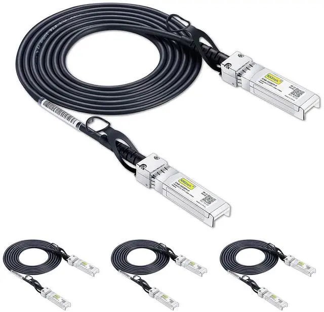 Main image of SFP+ DAC Twinax Cable - 10GBASE-CU Passive Direct Attach Copper SFP Cable for Cisco SFP-H10GB-CU2M, Ubiquiti UniFi UC-DAC-SFP+, Meraki, Fortinet, D-Link, 2-Meter(6.6ft), 4-Pack