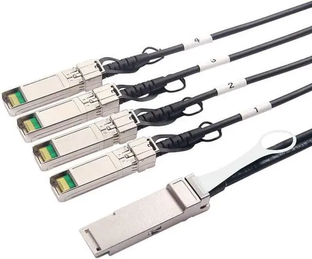 Alt view image 3 of 7 - 40G QSFP+ to 4xSFP+ Breakout DAC for Cisco QSFP-4SFP10G-CU1.5M - 40GBASE-CR4 Passive Direct Attach Copper Twinax QSFP to SFP Cable for Cisco Devices, 1.5-Meter