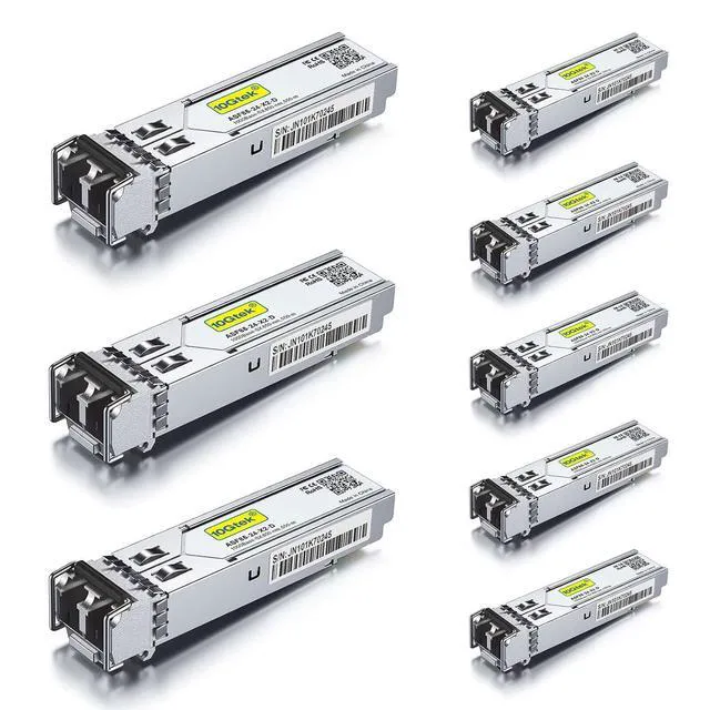 Alt view image 2 of 7 - 1.25G SFP 1000Base-SX Multimode LC Fiber Transceiver, 850nm MMF, 550m, for Cisco GLC-SX-MMD/SFP-GE-S, Meraki MA-SFP-1GB-SX, Fortinet, Ubiquiti UniFi UF-MM-1G, Mikrotik, TP-Link, Pack of 8