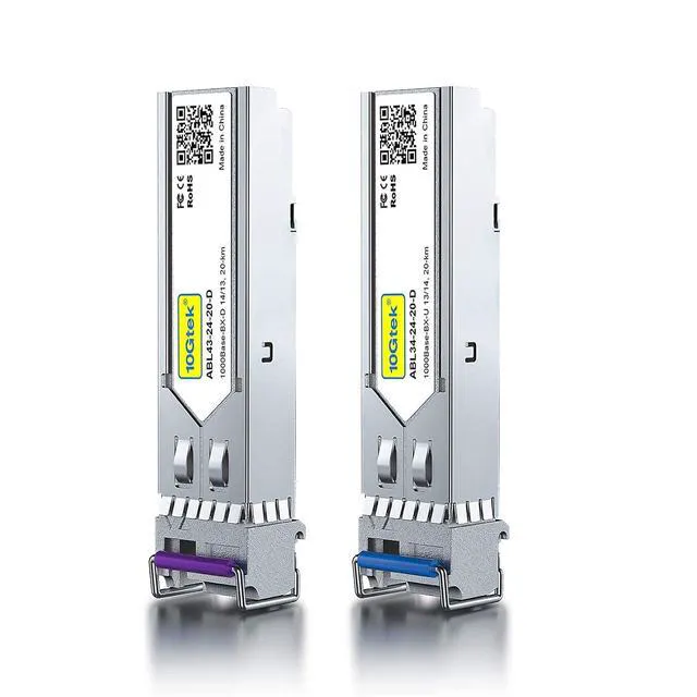 Alt view image 2 of 5 - 2-Pair of 1.25G SFP Bidi Transceiver, 1000Base-BIDI SingleMode Simplex LC Fiber Module for Cisco GLC-BX-D, Ubiquiti UniFi UF-SM-1G-S, Mikrotik and More, SMF 1490nm/1310nm, DDM, up to 20 km