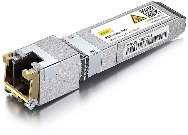 Main image of 80-Meter LOW POWER 10GBase-T SFP+ to RJ-45 Transceiver, RJ45 to SFP+ Copper Ethernet CAT.6a Module, for Cisco SFP-10G-T-80, Ubiquiti UniFi, Netgear, D-Link and More