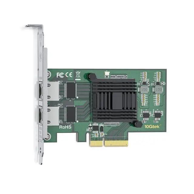 Alt view image 3 of 7 - 1G 1000Mbps Gigabit Ethernet Converged Network Adapter (NIC) with Intel I350AM2 Controller, Ethernet PCI Express Network Card, Dual Copper RJ45 Ports, PCIE 2.0 X4, Compare to Intel I350-T2