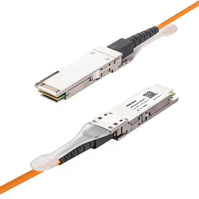 Alt view image 2 of 3 - 40G QSFP+ AOC Cable - 40GBASE Ethernet Active Optical Cable, QDR, MMF for Cisco QSFP-H40G-AOC10M, Supermicro CBL-QSFP+AOC-10M and Open Switch, 10-Meter