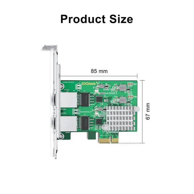 Alt view image 3 of 4 - 100M/1000M/2.5G NIC Network Card, Dual RJ-45 Port, with Realtek RTL8125BG Controller, Support Windows/Windows Server/Linux/Ubuntu/Centos/Vmware