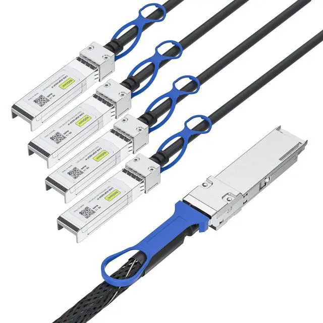 Alt view image 2 of 5 - 100G QSFP28 to 4X 25G SFP28 Breakout DAC Passive Direct Attach Copper Twinax Cable for Cisco QSFP-4SFP25G-CU3M, Ubiquiti, Arista, Supermicro and More, 3-Meter(10ft)