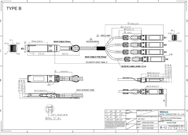 Alt view image 4 of 5 - 100G QSFP28 to 4X 25G SFP28 Breakout DAC Passive Direct Attach Copper Twinax Cable for Cisco QSFP-4SFP25G-CU3M, Ubiquiti, Arista, Supermicro and More, 3-Meter(10ft)