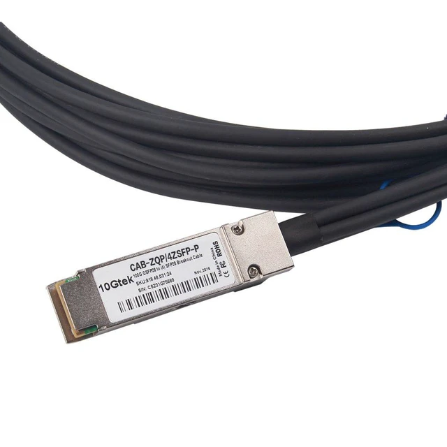 Alt view image 3 of 6 - 100G QSFP28 to 4X 25G SFP28 Breakout DAC Passive Direct Attach Copper Twinax Cable for Cisco QSFP-4SFP25G-CU1M, 1-Meter(3.3ft)