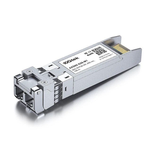 Alt view image 2 of 6 - 25G SFP28 SFP+ SR Transceiver, 25GBase-SR Duplex LC MMF Optical Module for Intel E25GSFP28SR, 850nm, DDM, up to 100m, Pack of 2