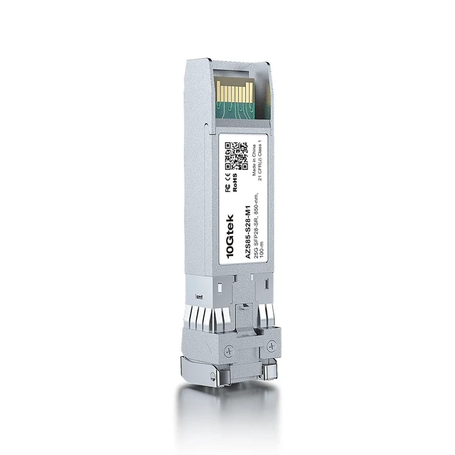 Alt view image 5 of 6 - 25G SFP28 SFP+ SR Transceiver, 25GBase-SR Duplex LC MMF Optical Module for Intel E25GSFP28SR, 850nm, DDM, up to 100m, Pack of 2
