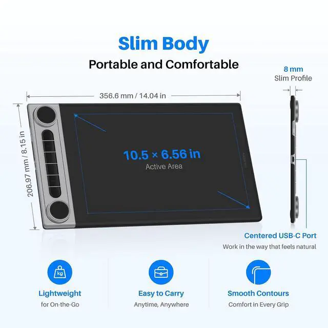 Alt view image 5 of 7 - Inspiroy Dial 2 V2 Bluetooth 5.0 Drawing Tablet, PenTech 4.0