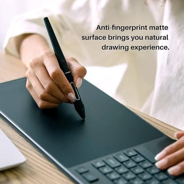 Alt view image 7 of 7 - Inspiroy Keydial KD200 Bluetooth 5.0 Wireless Graphics Drawing Tablet with Keyboard Dial 5 Customized Express Keys Battery-Free Stylus PW517 Tilt for PC, Mac, Android, with Skeleton Artist Glove
