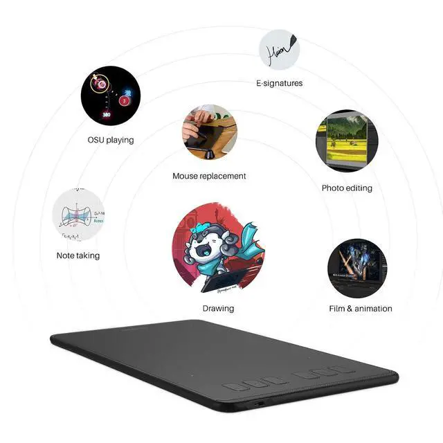Alt view image 5 of 7 - Inspiroy H640P Drawing Tablet, 6x4 inch Digital Art with ST300 Adjustable Drawing Tablet Stand
