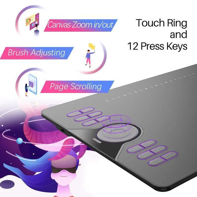 Alt view image 4 of 7 - HS610 Graphics Drawing Tablet Android Devices Supported Tilt Function and ST300 Adjustable Drawing Tablet Stand