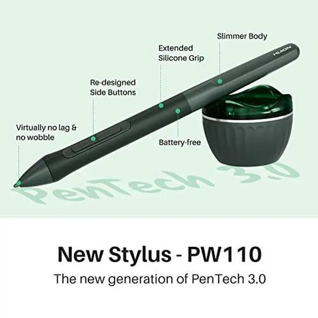 Alt view image 4 of 7 - 2023 Inspiroy 2 Medium Drawing Tablet with Scroll Wheel 8 Customized Keys Battery-Free Stylus for Digital Art, Design, Sketch