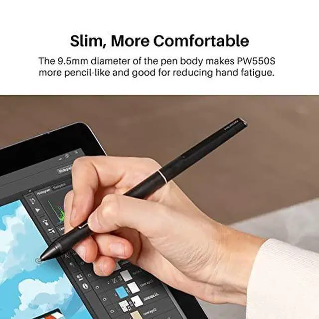 Alt view image 7 of 7 - Kamvas 22 Plus QLED Drawing Tablet with Full-Laminated Screen with Slim Pen PW550S PenTech 3.0+