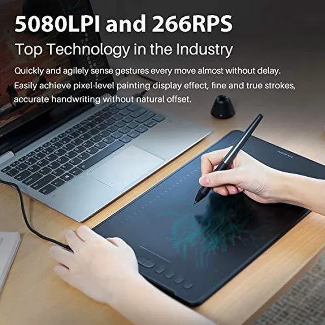 Alt view image 6 of 7 - Inspiroy H1161 Graphics Drawing Tablet and Skeleton Artist Glove