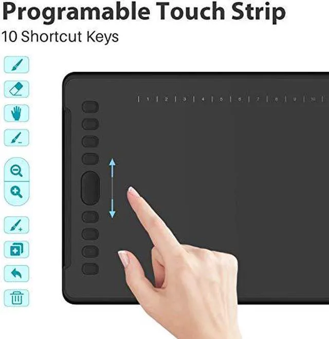 Alt view image 7 of 7 - Inspiroy H1161 Graphics Drawing Tablet and Skeleton Artist Glove