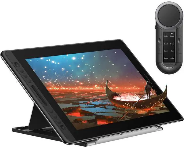 Main image of KAMVAS Pro 16 Drawing Tablet with Screen, 15.6 inch Pen Display Anti-Glare Glass 6 Shortcut Keys Adjustable Stand, Keydial Remote Bluetooth Programmable Keypad